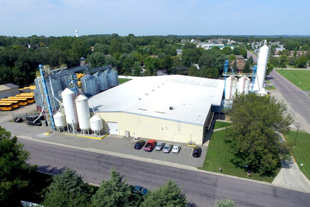 Aerial view of grain farm